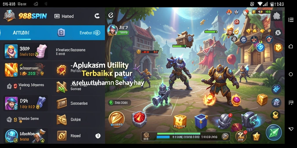 Tampilan antarmuka pengguna yang sederhana dan menarik dari 988SPIN.
