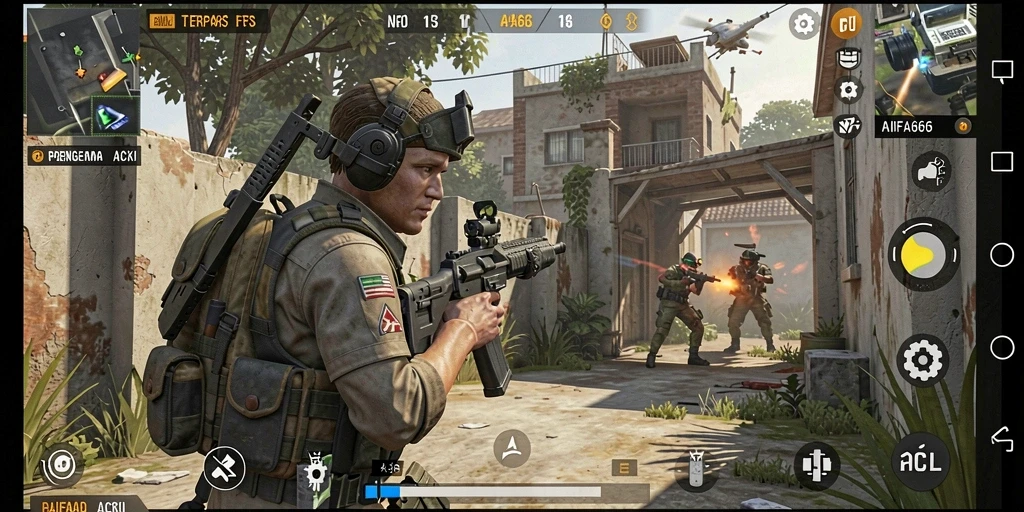 Tangkapan layar utama AIFA66 menampilkan aksi seru dalam gameplay FPS.