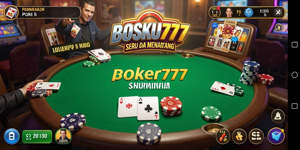 Tampilan gameplay seru dengan berbagai pilihan meja poker.