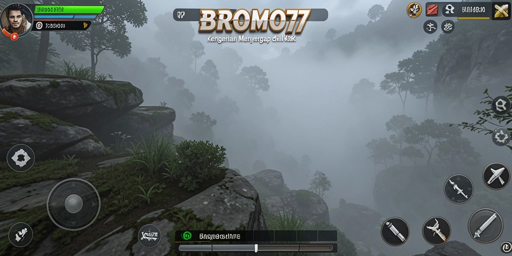 Screenshot menampilkan pemain berlari di tengah kegelapan dan kabut pekat.