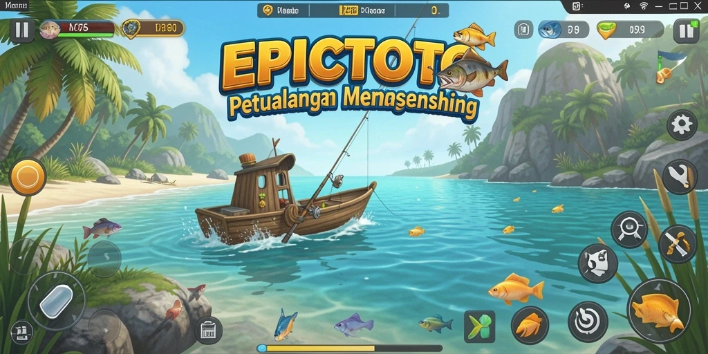 Tampilan gameplay EPICTOTO yang seru saat memancing.