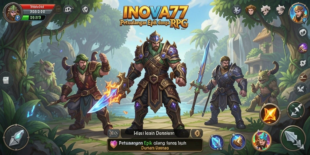 Gameplay seru dan menantang dalam INOVA77 RPG.