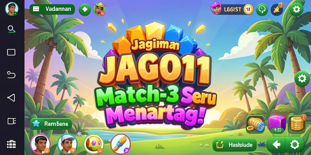 Tampilan gameplay JAGO11 dengan tantangan Match-3 yang seru.