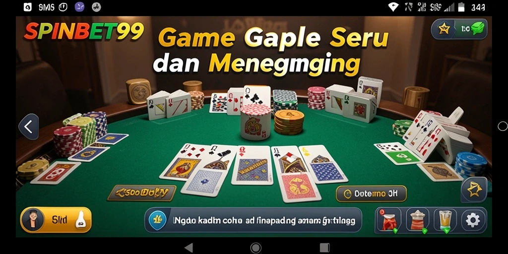 Tampilan gameplay Gaple yang menarik dan seru di SPINBET99.