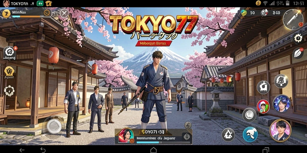 Tangkapan layar menampilkan gameplay menarik dari TOKYO77.