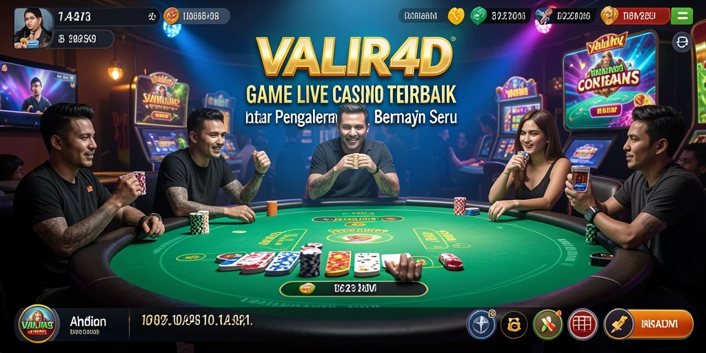 Tampilan gameplay Live Casino VALIR4D yang menarik dan interaktif.